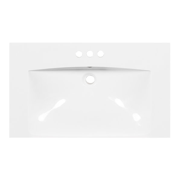 Aimasha 30X18 Inch Rectangular Resin Sink DropIn Bathroom Sink With